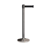 CCW Series RBB - 100 Retractable Belt Barrier Polished Stainless Post - 12 Ft. Belt - Crowd Control Warehouse