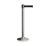 CCW Series RBB - 100 Retractable Belt Barrier Polished Stainless Steel Post - 11 Ft. Belt - Crowd Control Warehouse