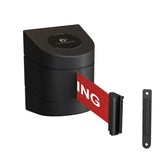 CCW Series WMB - 220 - Wall Mounted Retractable Belt Barrier With Black Fixed ABS Case - 7.5, 10, 13, & 15 Ft. Belts - Crowd Control Warehouse