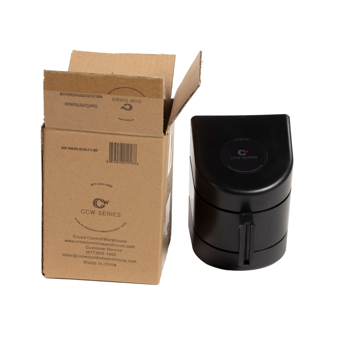 CCW Series WMB - 220 - Wall Mounted Retractable Belt Barrier With Black Fixed ABS Case - 7.5, 10, 13, & 15 Ft. Belts - Crowd Control Warehouse