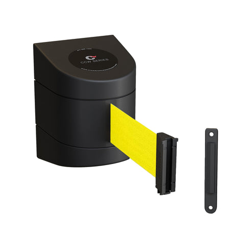 CCW Series WMB - 220 - Wall Mounted Retractable Belt Barrier With Black Fixed ABS Case - 7.5, 10, 13, & 15 Ft. Belts - Crowd Control Warehouse