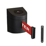 CCW Series WMB - 220 - Wall Mounted Retractable Belt Barrier With Black Fixed ABS Case - 7.5, 10, 13, & 15 Ft. Belts - Crowd Control Warehouse