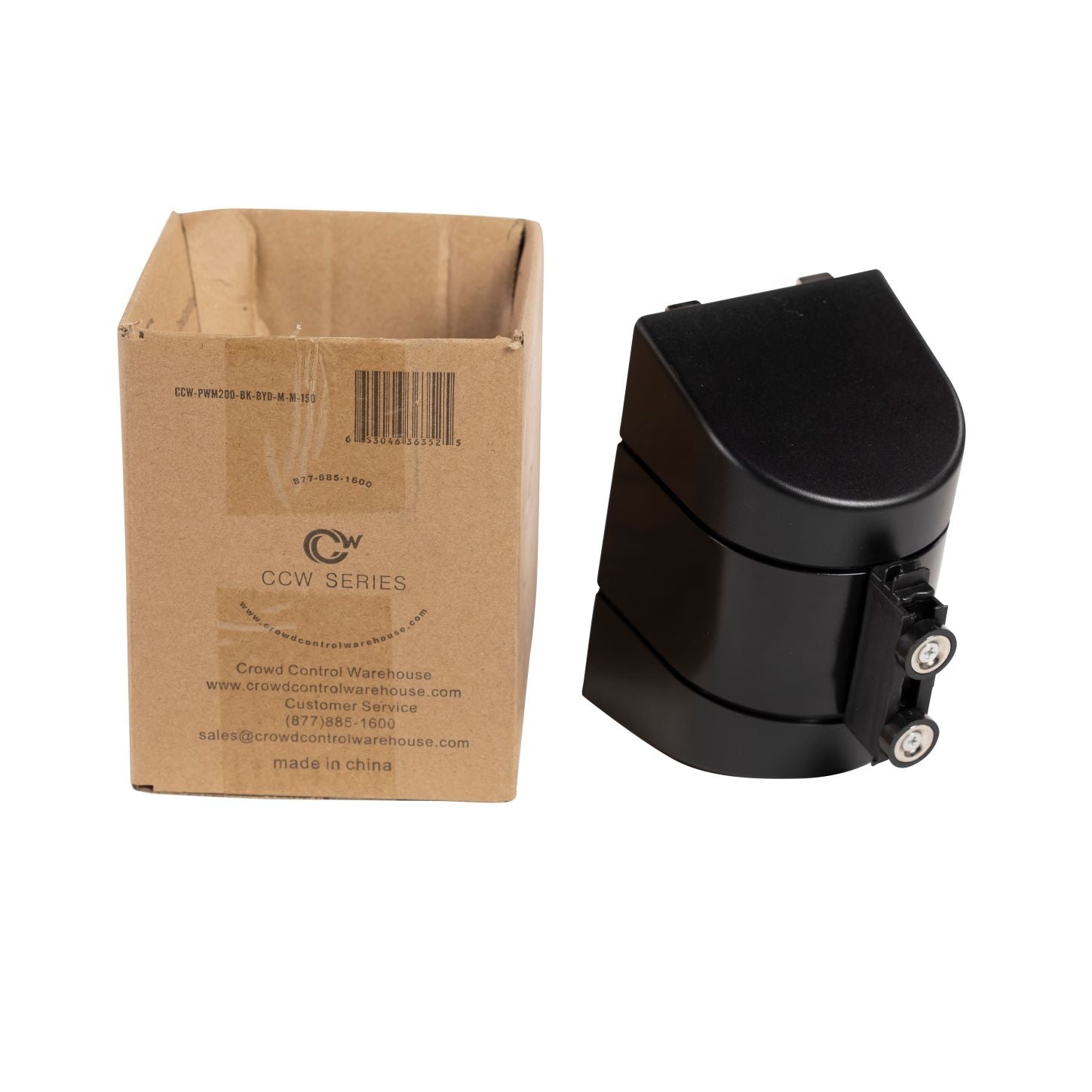 CCW Series WMB - 220 - Wall Mounted Retractable Belt Barrier With Black Magnetic ABS Case - 7.5, 10, 13, & 15 Ft. Belts - Crowd Control Warehouse