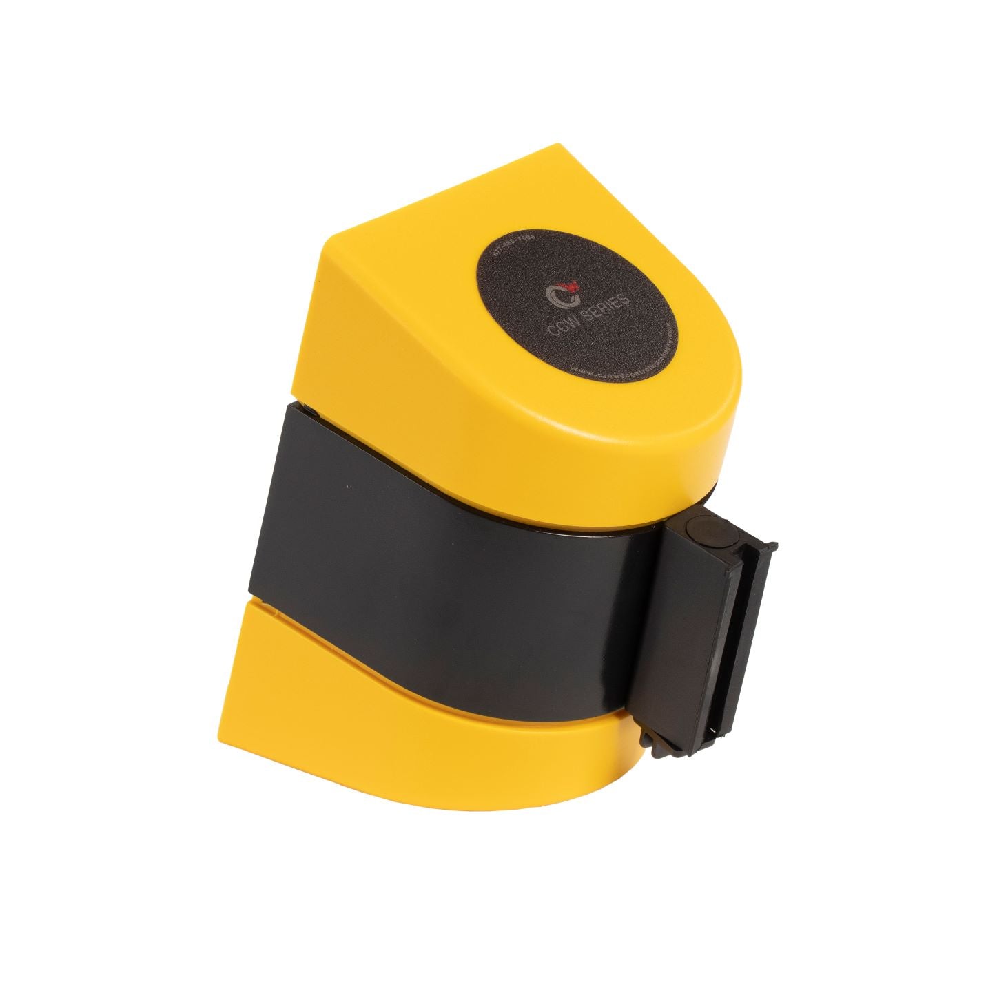CCW Series WMB - 220 - Wall Mounted Retractable Belt Barrier With Yellow Fixed ABS Case - 7.5, 10, 13, & 15 Ft. Belts - Crowd Control Warehouse