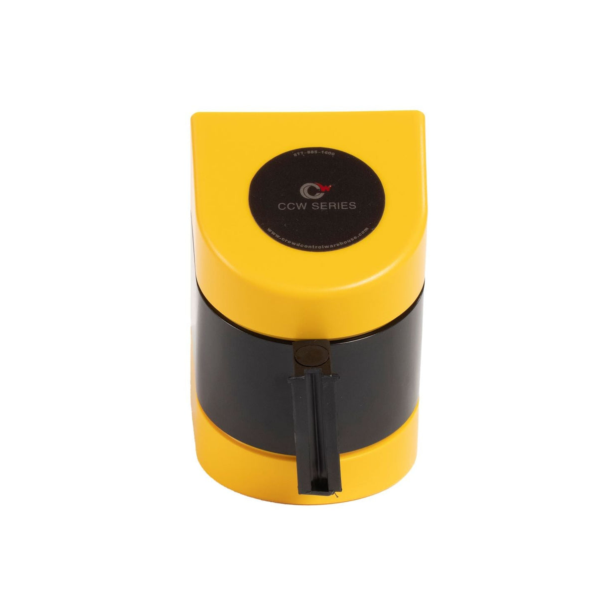 CCW Series WMB - 220 - Wall Mounted Retractable Belt Barrier With Yellow Fixed ABS Case - 7.5, 10, 13, & 15 Ft. Belts - Crowd Control Warehouse