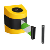 CCW Series WMB - 220 - Wall Mounted Retractable Belt Barrier With Yellow Fixed ABS Case - 7.5, 10, 13, & 15 Ft. Belts - Crowd Control Warehouse