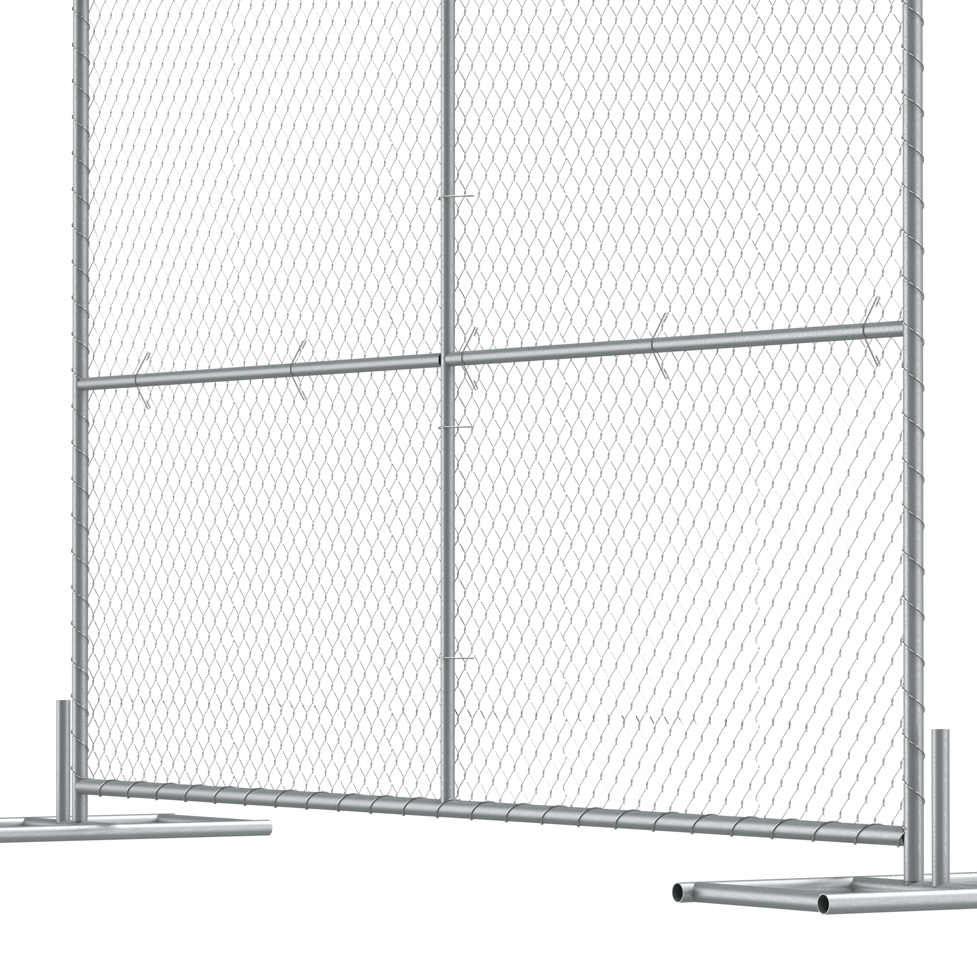 Chain Link Fence Panel Barrier Base - Trafford Industrial - Crowd Control Warehouse