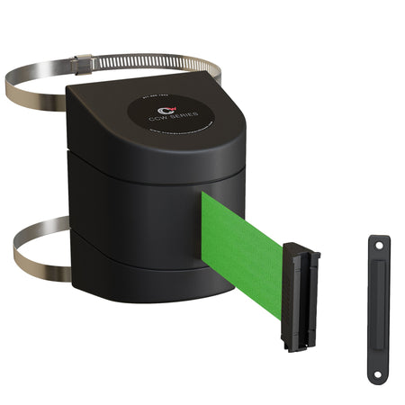 Clamp Wall Mount, Black ABS Case, 10, 13, and 15 Ft. Belts - CCW Series WMB - 220 - Crowd Control Warehouse