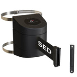 Clamp Wall Mount, Black ABS Case, 10, 13, and 15 Ft. Belts - CCW Series WMB - 220 - Crowd Control Warehouse