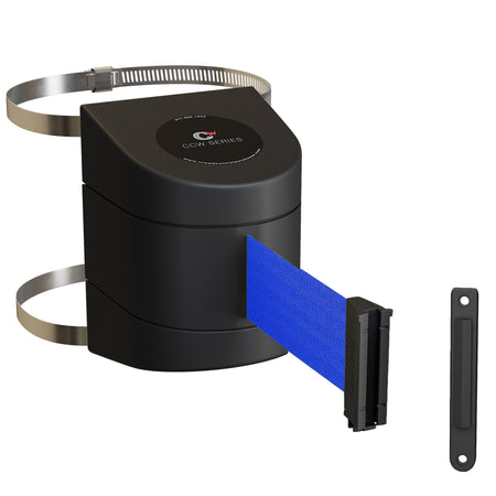Clamp Wall Mount, Black ABS Case, 20, 25, and 30 Ft. Belts - CCW Series WMB - 230 - Crowd Control Warehouse