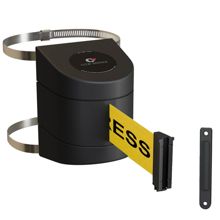 Clamp Wall Mount, Black ABS Case, 20, 25, and 30 Ft. Belts - CCW Series WMB - 230 - Crowd Control Warehouse