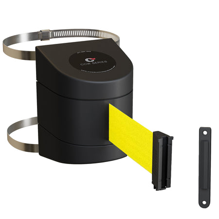Clamp Wall Mount, Black ABS Case, 20, 25, and 30 Ft. Belts - CCW Series WMB - 230 - Crowd Control Warehouse