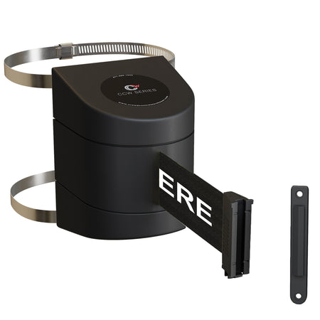 Clamp Wall Mount, Black ABS Case, 20, 25, and 30 Ft. Belts - CCW Series WMB - 230 - Crowd Control Warehouse