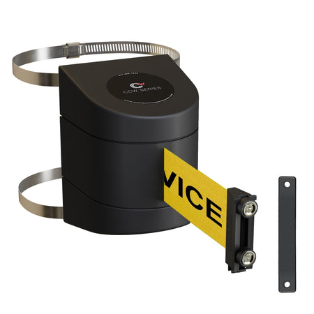 Clamp Wall Mount, Black ABS Case with Magnetic Belt End, 20, 25, and 30 Ft. Belts - CCW Series WMB - 230 - Crowd Control Warehouse