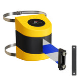 Clamp Wall Mount, Yellow ABS Case with Magnetic Belt End, 10, 13, and 15 Ft. Belts - CCW Series WMB - 220 - Crowd Control Warehouse