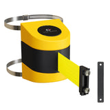 Clamp Wall Mount, Yellow ABS Case with Magnetic Belt End, 10, 13, and 15 Ft. Belts - CCW Series WMB - 220 - Crowd Control Warehouse