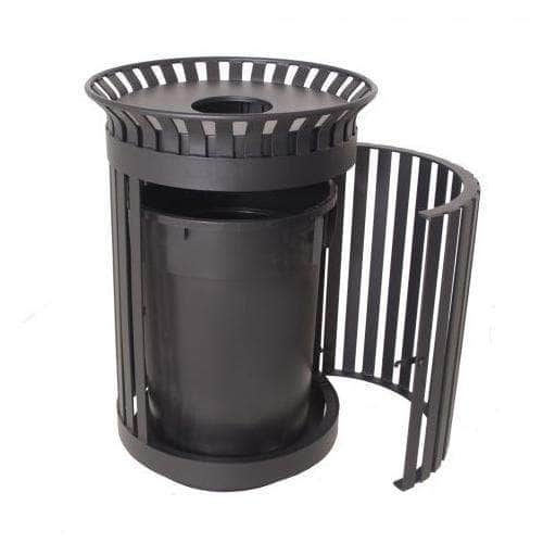 Classic Swing Door Trash Receptacle - 36 Gallon Capacity - Crowd Control Warehouse