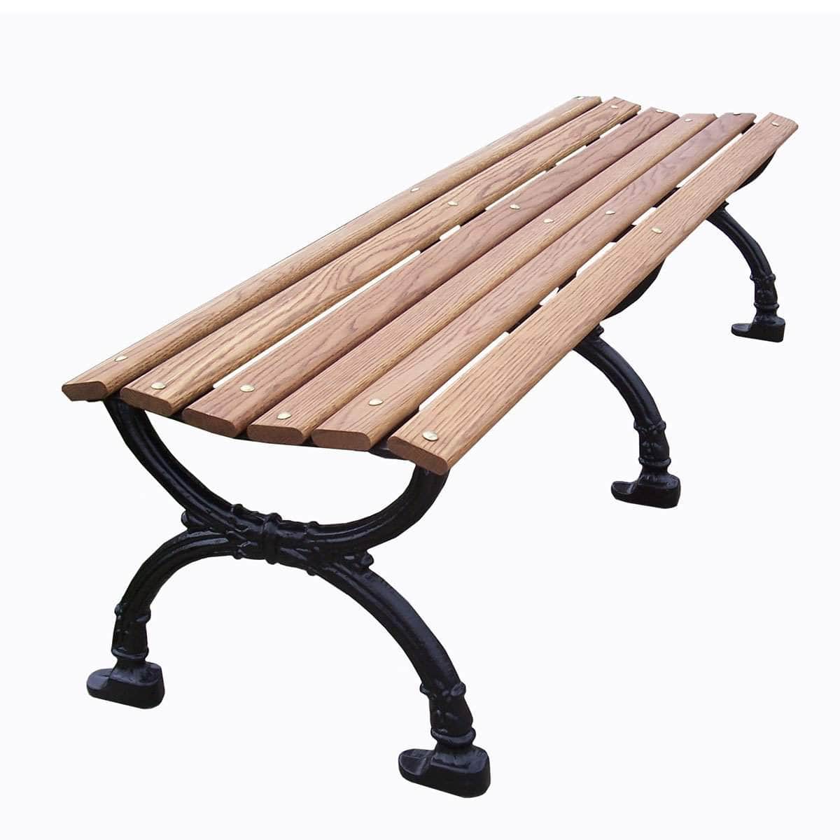 Classic Wood Backless Park Bench - 60 In. - Crowd Control Warehouse