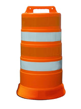 Commander Traffic Barrel with Reflective Tape and Tire Ring Base Option - Crowd Control Warehouse
