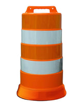 Commander Traffic Barrel with Reflective Tape and Tire Ring Base Option - Crowd Control Warehouse