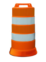 Commander Traffic Barrel with Reflective Tape and Tire Ring Base Option - Crowd Control Warehouse