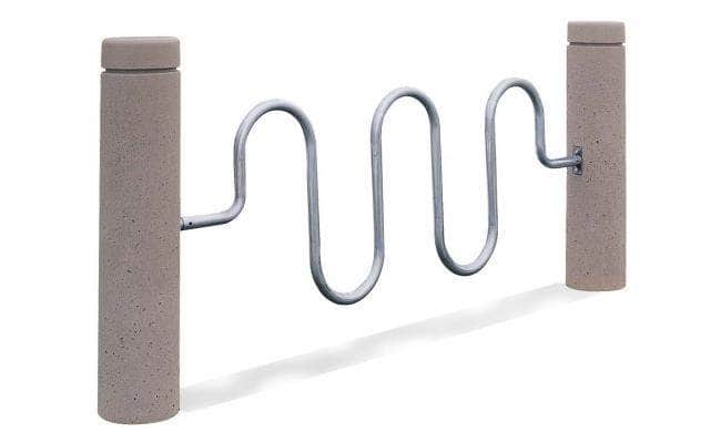 Concrete Bollard Metal Bike Rack - Crowd Control Warehouse