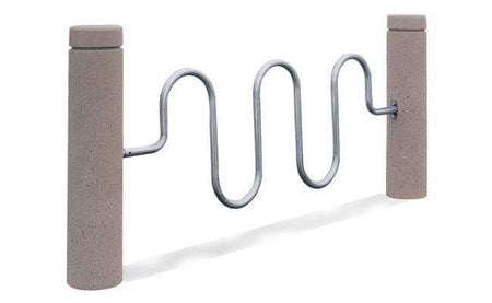 Concrete Bollard Metal Bike Rack - Crowd Control Warehouse
