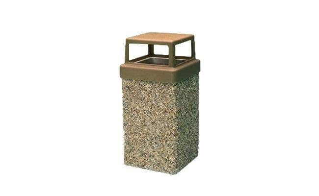 Concrete Waste Container with 4 - way Lid - 7 Gallon Capacity - Crowd Control Warehouse