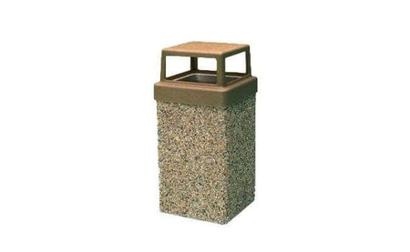Concrete Waste Container with 4 - way Lid - 7 Gallon Capacity - Crowd Control Warehouse
