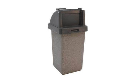 Concrete Waste Container with Push Door Lid and Tray Caddy - 30 Gallon Capacity - Crowd Control Warehouse