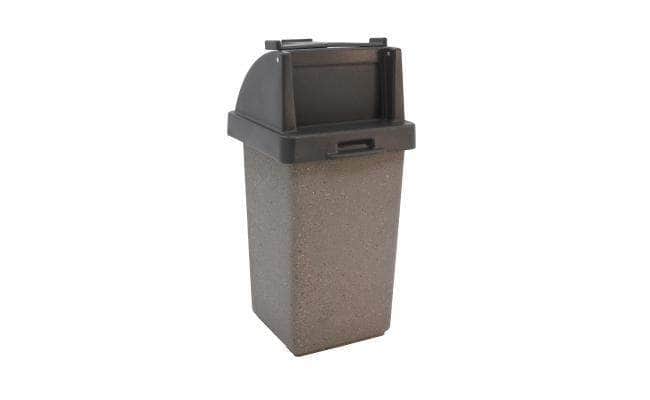 Concrete Waste Container with Push Door Lid and Tray Caddy - 30 Gallon Capacity - Crowd Control Warehouse