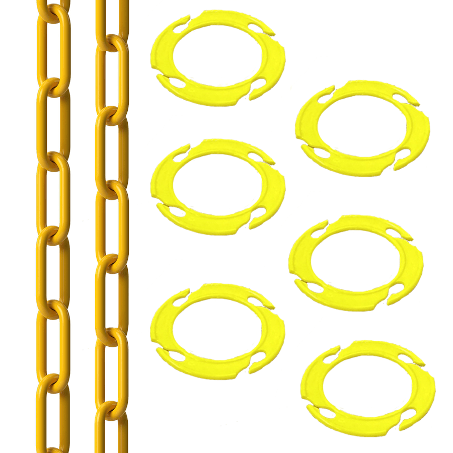 Cone Chain Connector Kit, 50' of 2 in. Chain - Montour Line - Crowd Control Warehouse