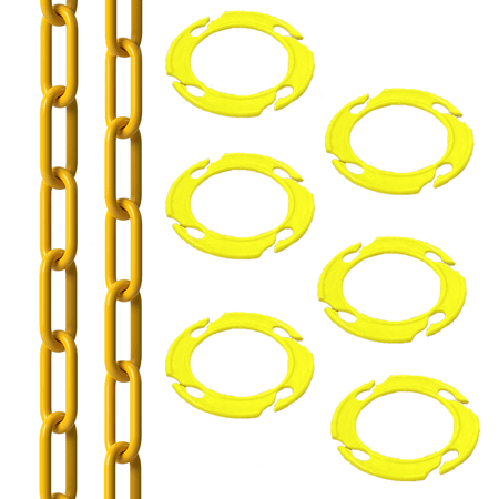 Cone Chain Connector Kit, 50' of 2 in. Chain - Montour Line - Crowd Control Warehouse