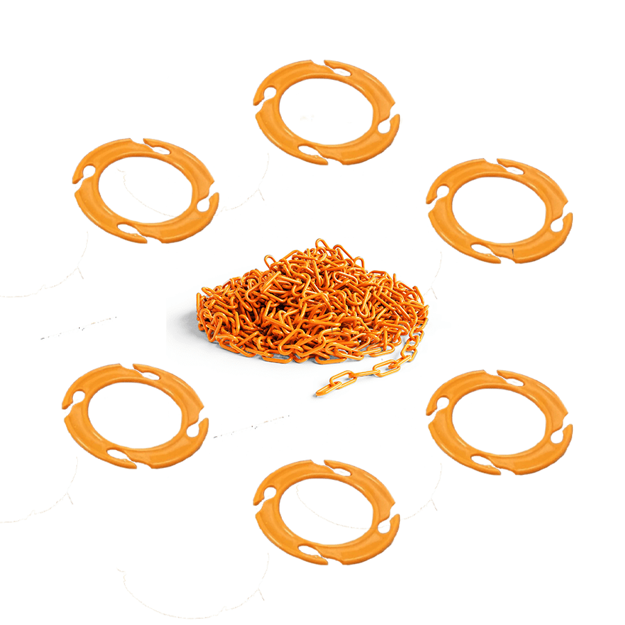 Cone Chain Connector Kit, 50' of 2 in. Chain - Montour Line - Crowd Control Warehouse