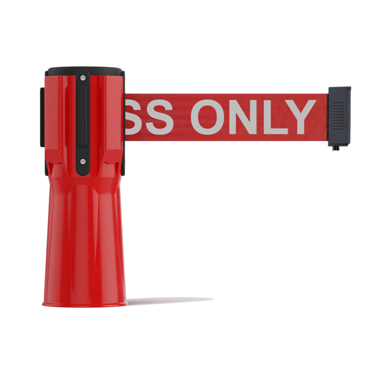 Cone - Mounted Retractable Belt Barrier, 11 Ft. Belt - Trafford Industrial - Crowd Control Warehouse