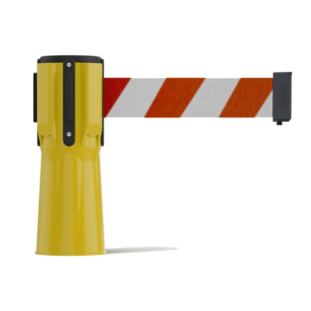Cone - Mounted Retractable Belt Barrier, 11 Ft. Belt - Trafford Industrial - Crowd Control Warehouse