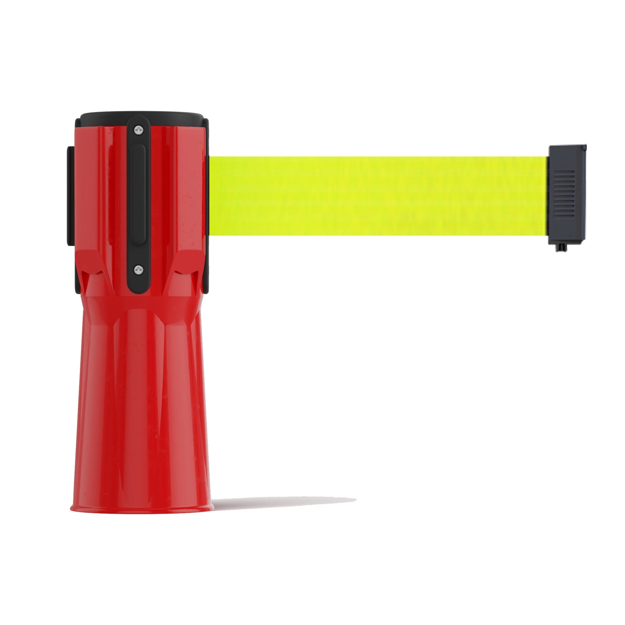 Cone - Mounted Retractable Belt Barrier, 11 Ft. Belt - Trafford Industrial - Crowd Control Warehouse