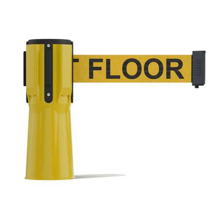 Cone - Mounted Retractable Belt Barrier, 11 Ft. Belt - Trafford Industrial - Crowd Control Warehouse