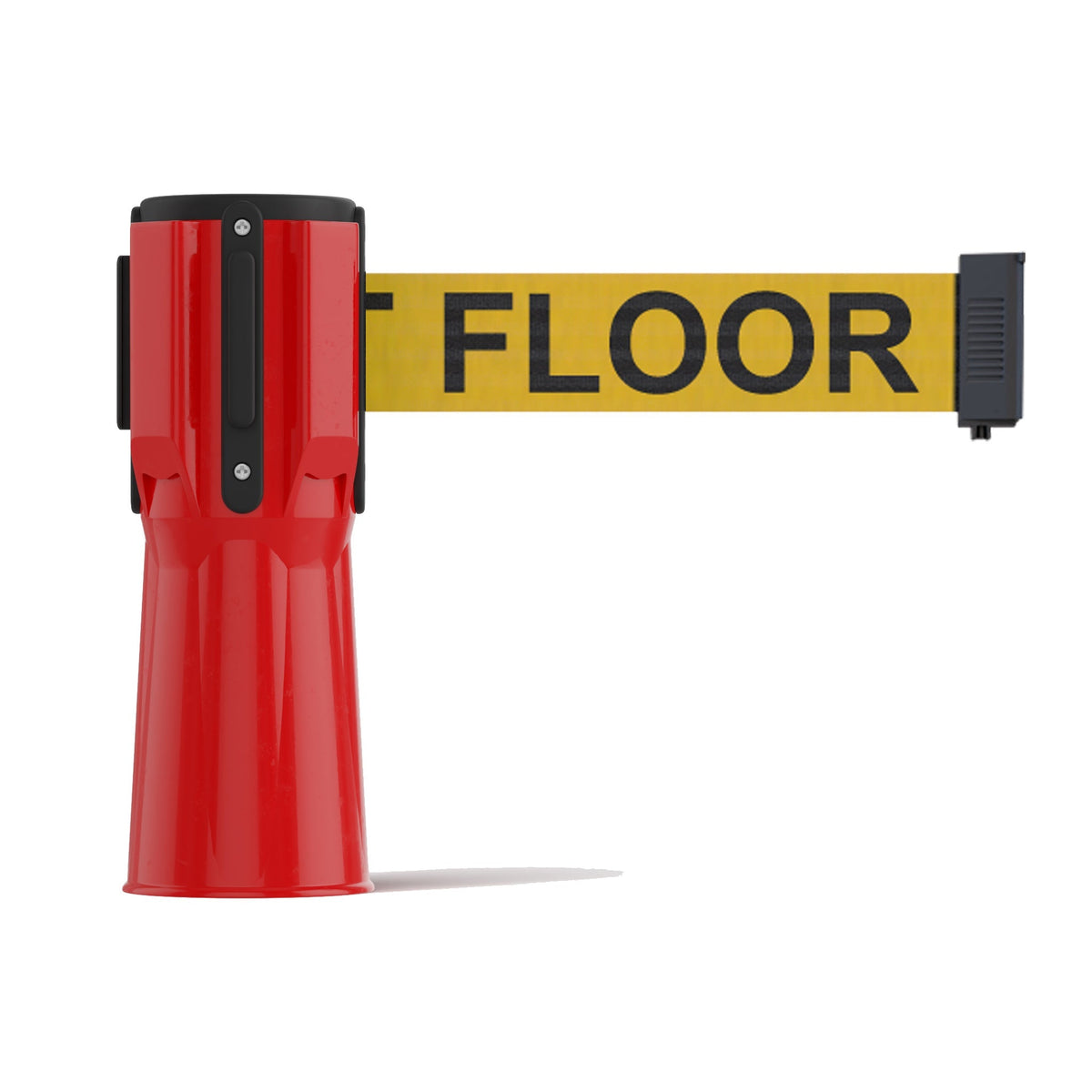 Cone - Mounted Retractable Belt Barrier, 11 Ft. Belt - Trafford Industrial - Crowd Control Warehouse