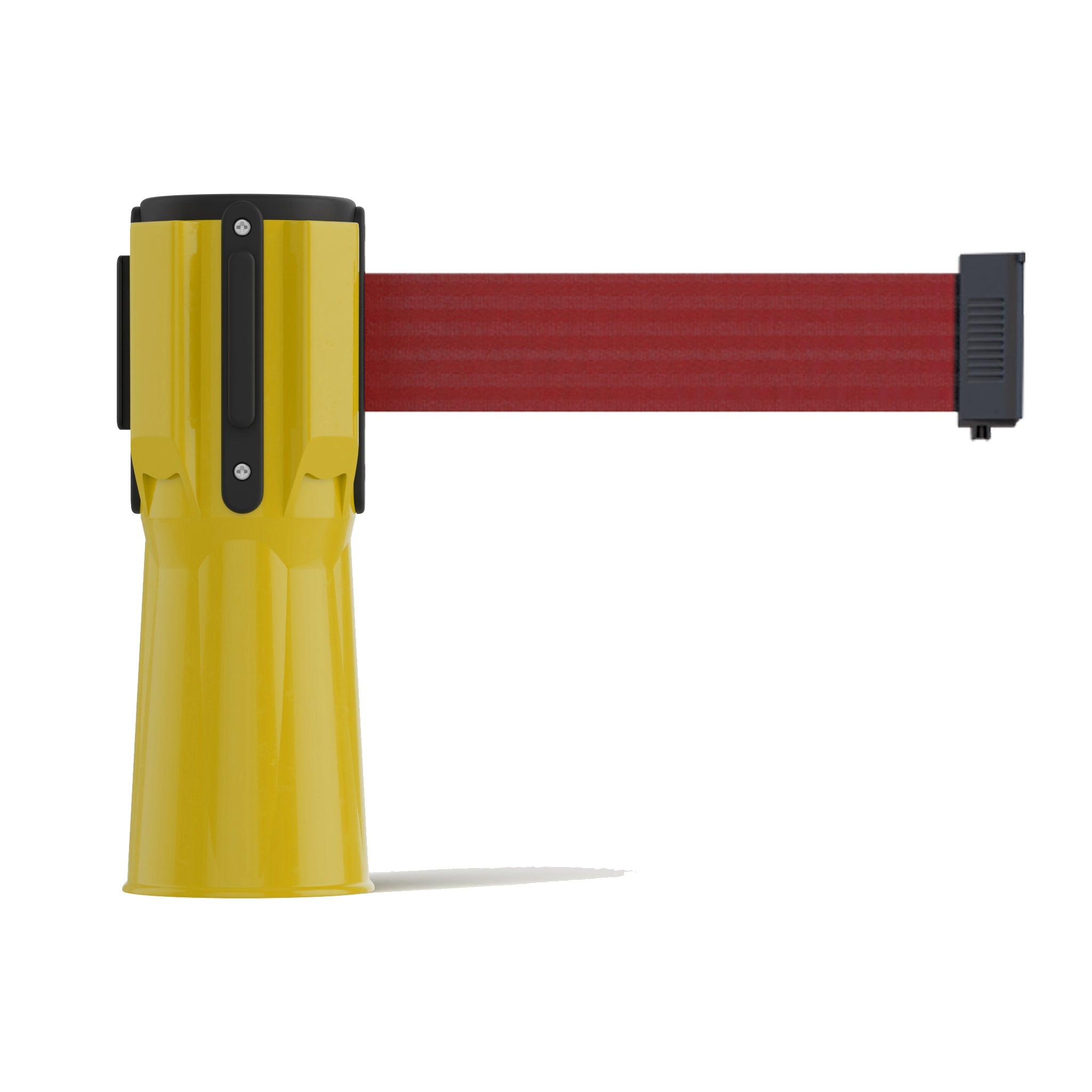 Cone - Mounted Retractable Belt Barrier, 7.5 Ft. Belt - Trafford Industrial - Crowd Control Warehouse