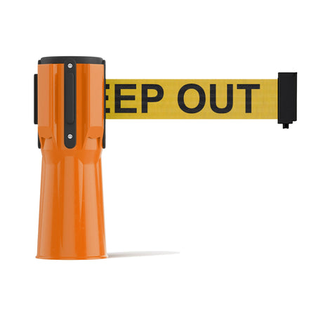 Cone - Mounted Retractable Belt Barrier, 7.5 Ft. Belt - Trafford Industrial - Crowd Control Warehouse