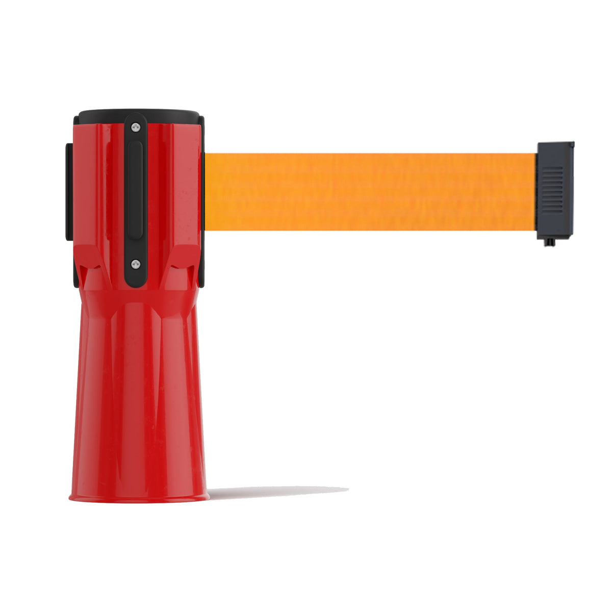 Cone - Mounted Retractable Belt Barrier, 7.5 Ft. Belt - Trafford Industrial - Crowd Control Warehouse