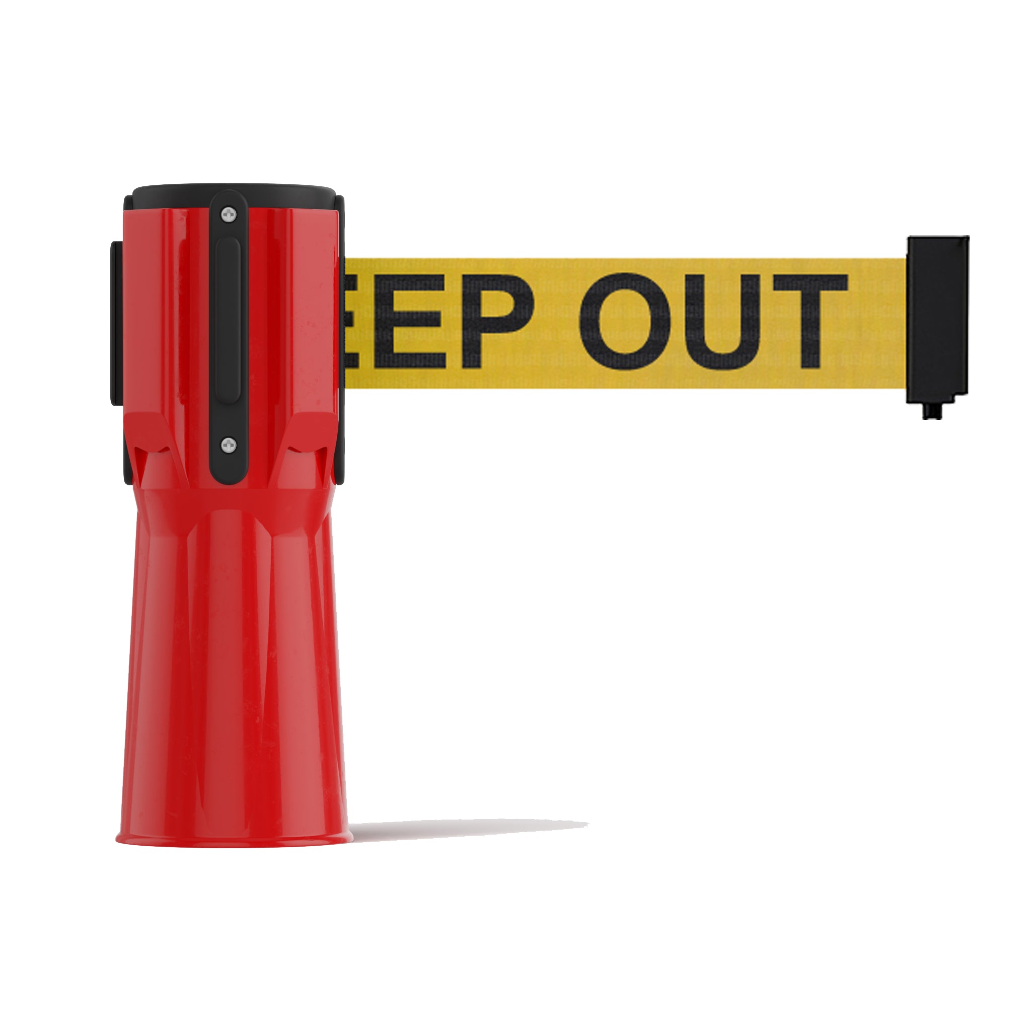 Cone - Mounted Retractable Belt Barrier, 7.5 Ft. Belt - Trafford Industrial - Crowd Control Warehouse