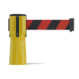Cone - Mounted Retractable Belt Barrier, 7.5 Ft. Belt - Trafford Industrial - Crowd Control Warehouse