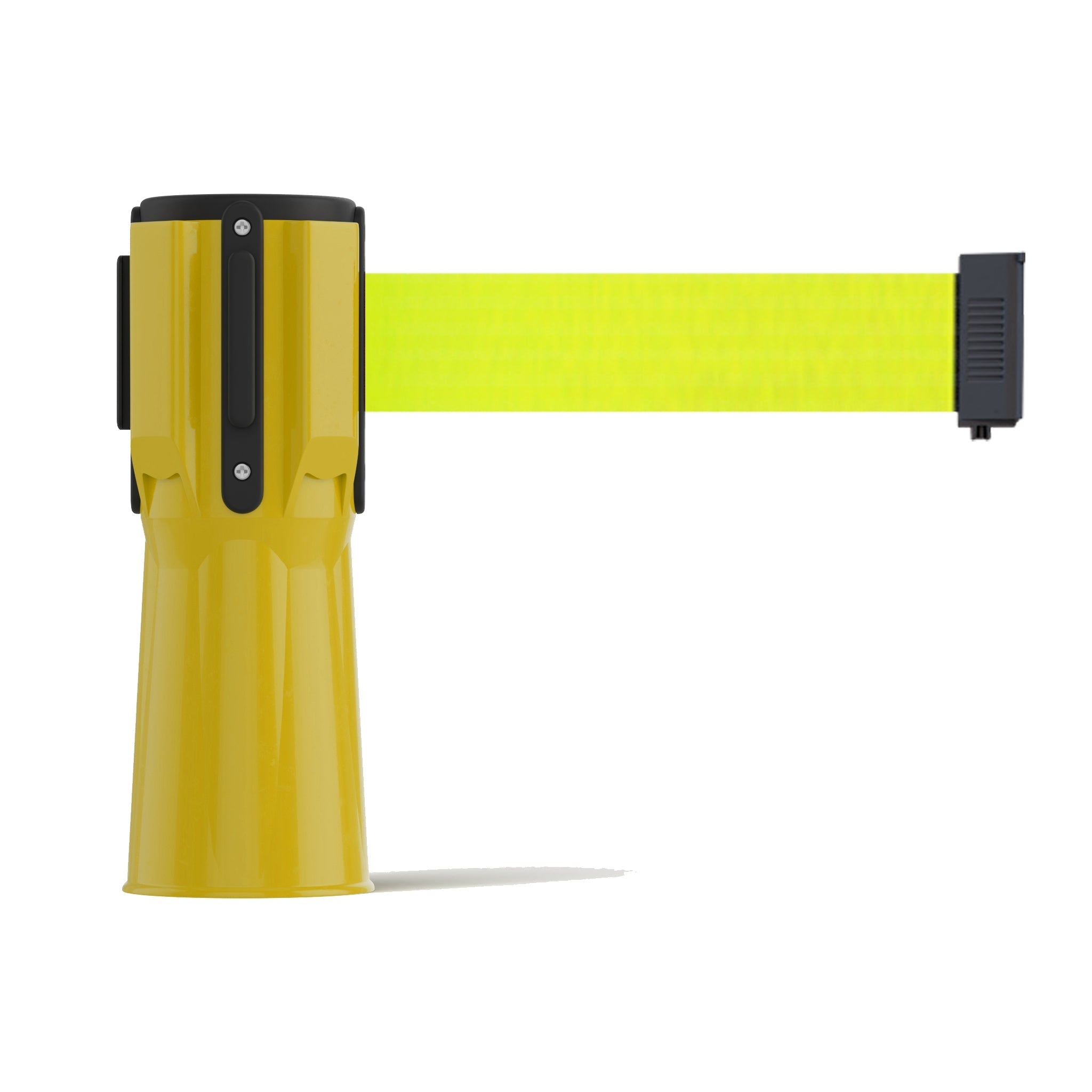 Cone - Mounted Retractable Belt Barrier, 7.5 Ft. Belt - Trafford Industrial - Crowd Control Warehouse