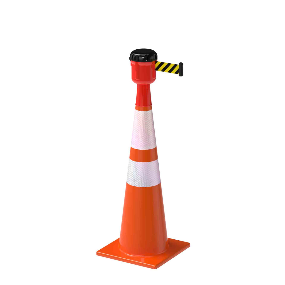 Cone - Mounted Retractable Belt Barrier, Red Case - Montour Line CM160 - Crowd Control Warehouse