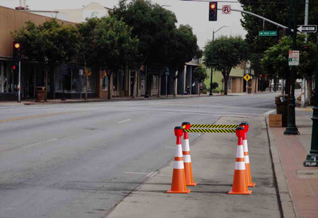 Cone - Mounted Retractable Belt Barrier, Red Case - Montour Line CM160 - Crowd Control Warehouse