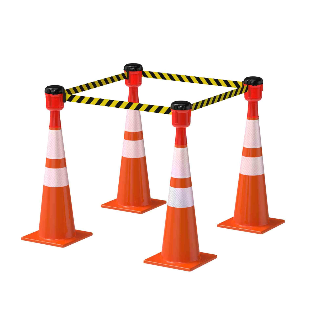 Cone - Mounted Retractable Belt Barrier, Red Case - Montour Line CM160 - Crowd Control Warehouse