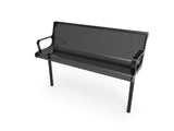 Contoured Park Bench with Arm - Circular Pattern, 4ft. - Crowd Control Warehouse