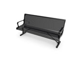 Contoured Park Bench with Arm - Circular Pattern, 6ft. - Crowd Control Warehouse